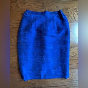 Custom-made Thai silk blue pencil skirt